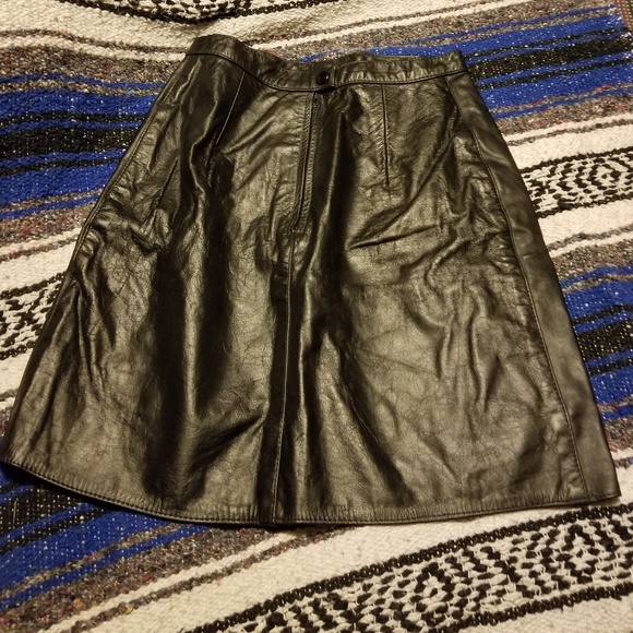 Vintage Genuine Leather Skirt size 5/6 - Picture 7 of 7